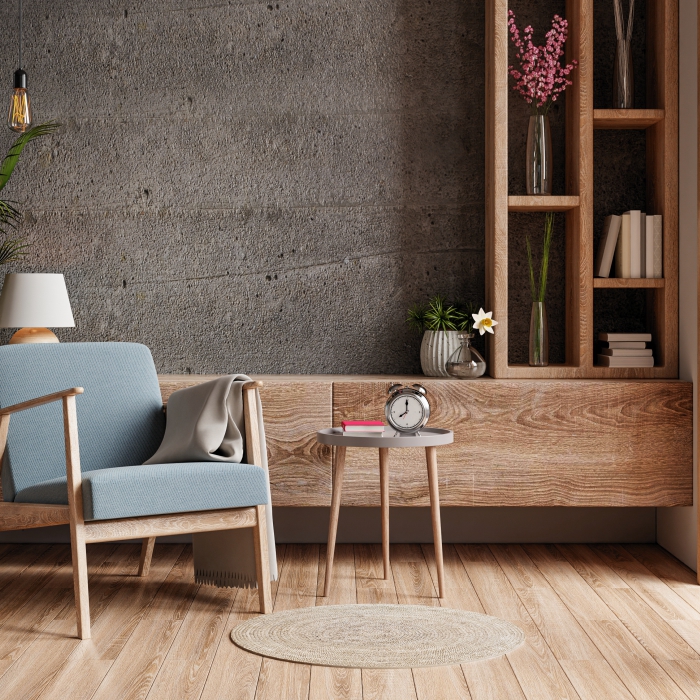 Масло для дерева TimberCare Wood Stain цвет Латте 350017 шелковисто-матовое 0,2 л фото в интерьере