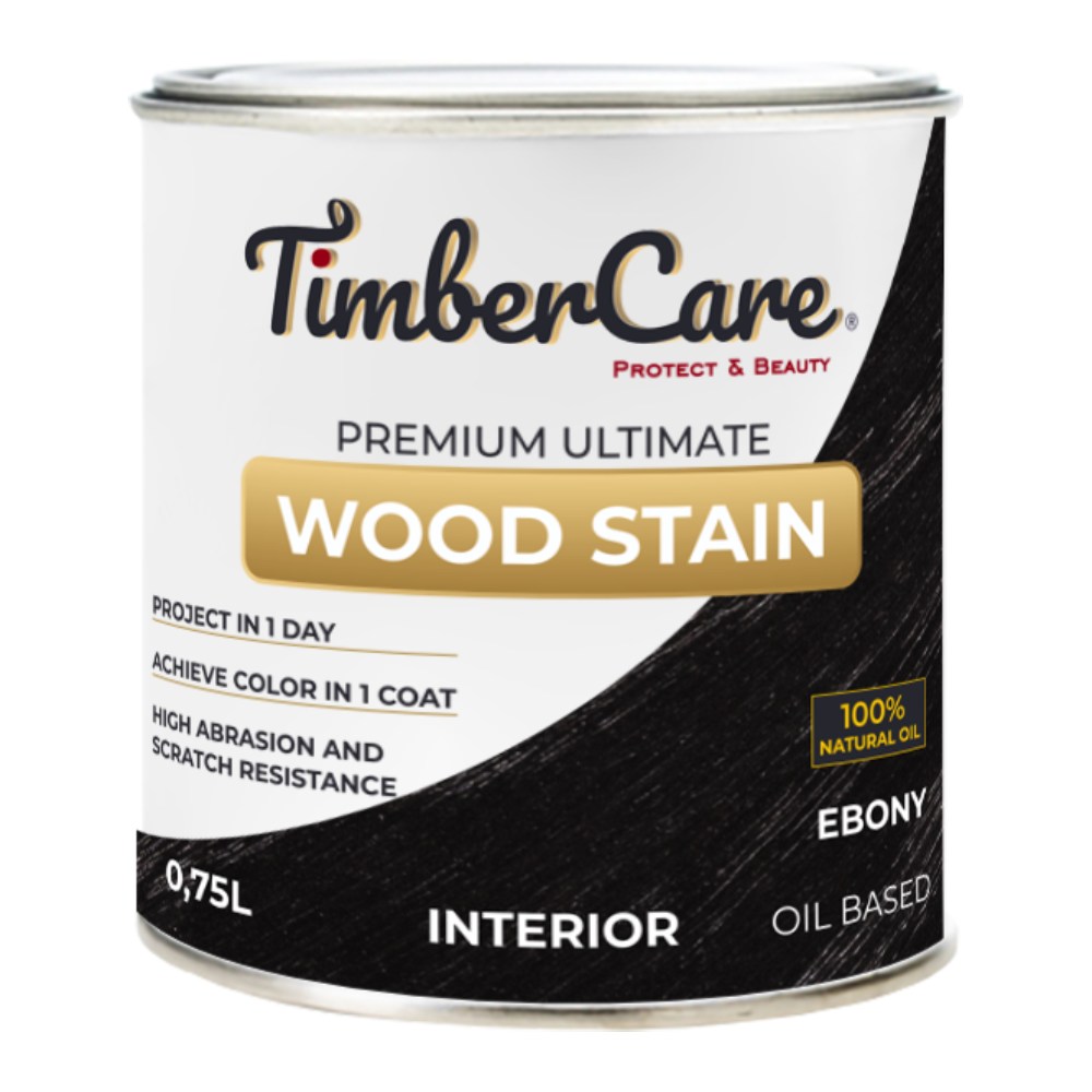 Масло для дерева TimberCare Wood Stain цвет Эбеновое дерево 350036 шелковисто-матовое 0,75 л