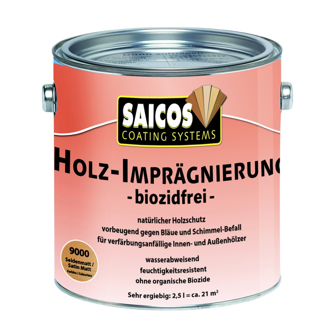 Водоотталкивающая пропитка для дерева Saicos Holz-Impragnierung biozidfrei 9000 2,5 л