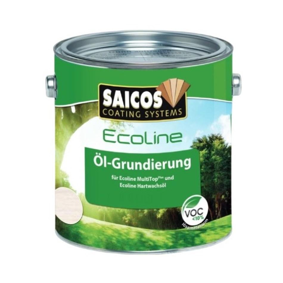 Масло грунтовочное для дерева Saicos Ecoline Ol-Grundierung цвет 3409 Белый 2,5 л