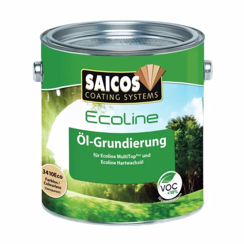 Масло бесцветное грунтовочное для дерева Saicos Ecoline Ol-Grundierung 3410 2,5 л