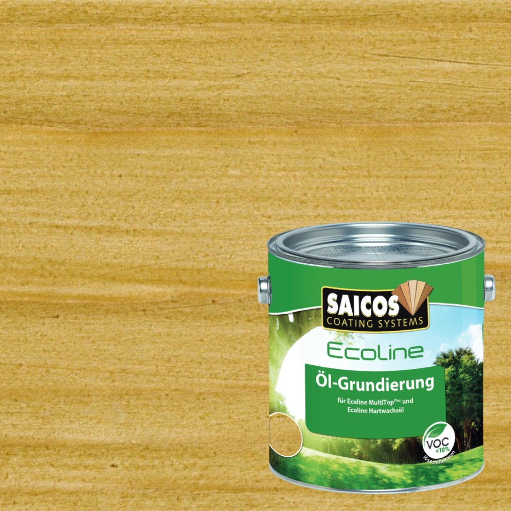 Масло грунтовочное для дерева Saicos Ecoline Ol-Grundierung цвет 3458 Дуб 0,125 л