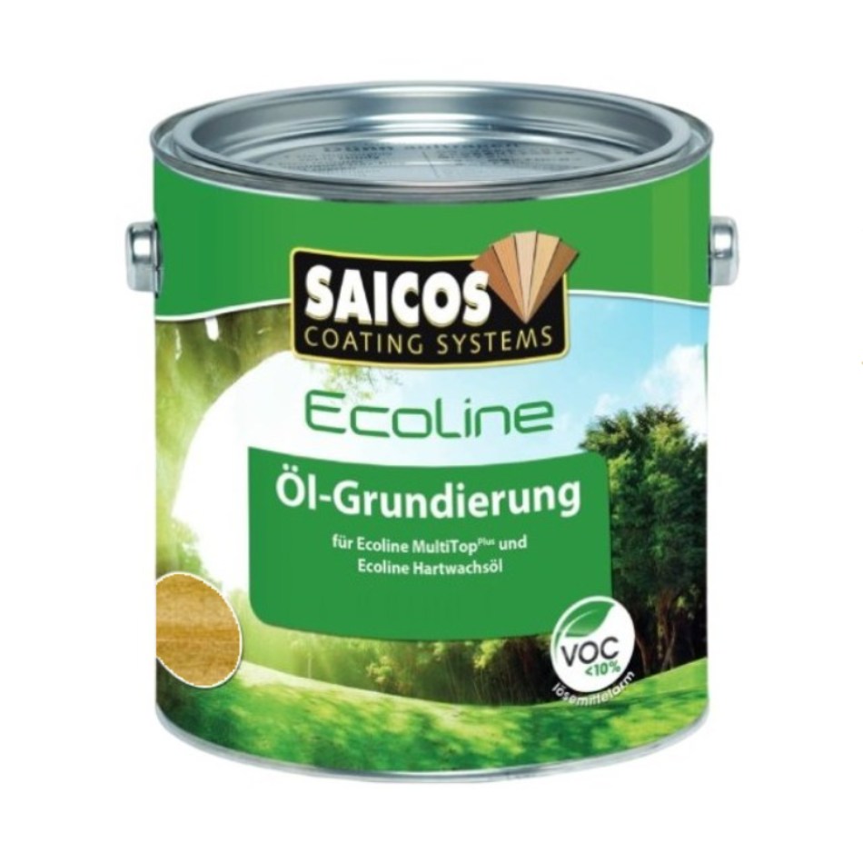 Масло грунтовочное для дерева Saicos Ecoline Ol-Grundierung цвет 3458 Дуб 0,125 л