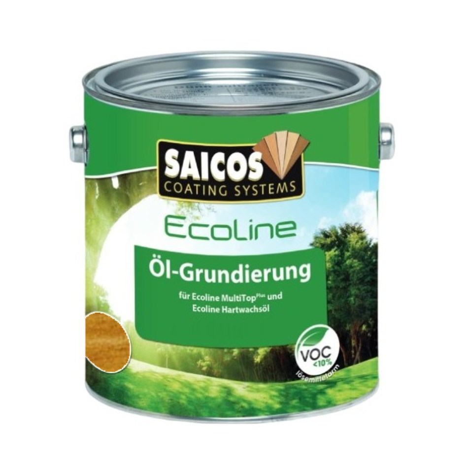 Масло грунтовочное для дерева Saicos Ecoline Ol-Grundierung цвет 3428 Тик 0,75 л