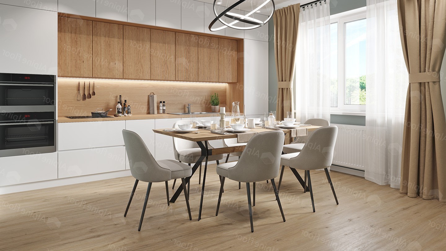 Кварцвиниловый SPC ламинат Alpine Floor Solo Plus Ларго ECO 14-601 1220×183×4 фото в интерьере