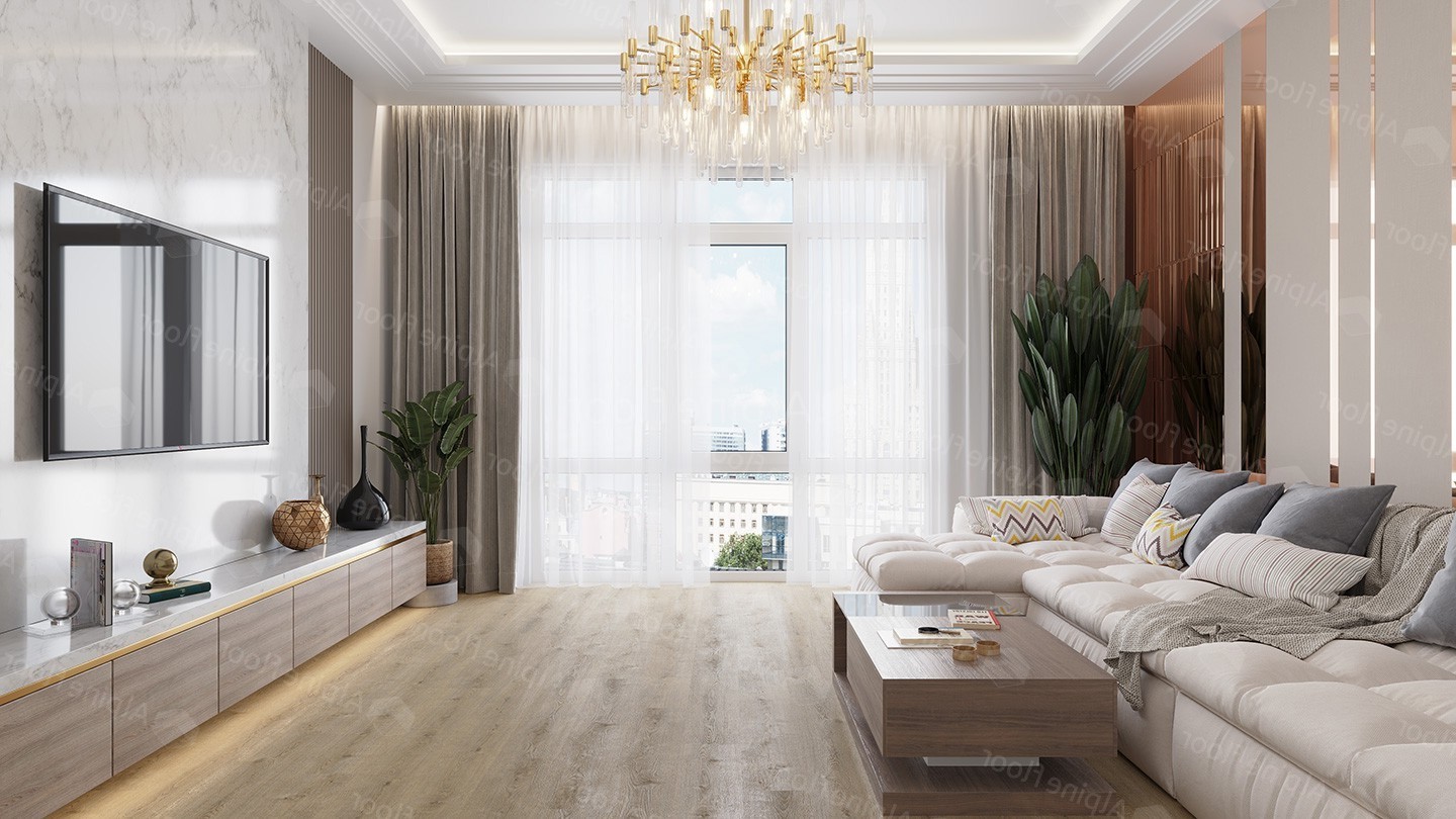 Кварцвиниловый SPC ламинат Alpine Floor Solo Plus Комодо ECO 14-701 1220×183×4 фото в интерьере