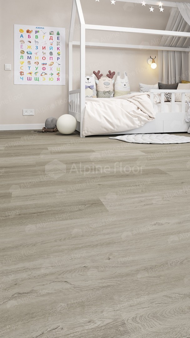 Кварцвиниловый SPC ламинат Alpine Floor Solo Plus Маэстоса ECO 14-901 1220×183×4 фото в интерьере