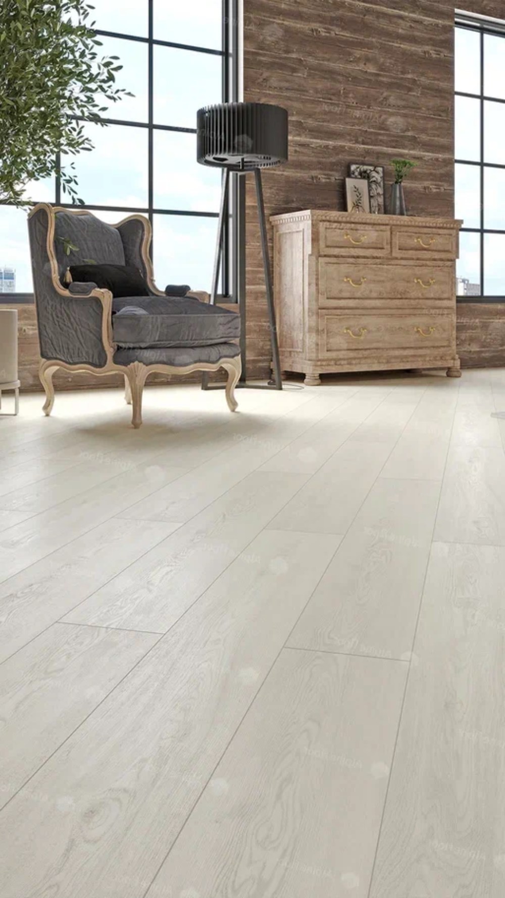 Кварцвиниловый SPC ламинат Alpine Floor Classic Light Дуб Арктик ECO 134-77 MC 1220×183×3,5 фото в интерьере