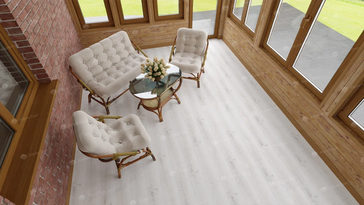 Кварцвиниловый SPC ламинат Alpine Floor Classic Light Дуб Выбеленный ECO 182-88 MC 1220×183×3,5 фото в интерьере Кварцвиниловый SPC ламинат Alpine Floor Classic Light Дуб Выбеленный ECO 182-88 MC 1220×183×3,5 фото в интерьере