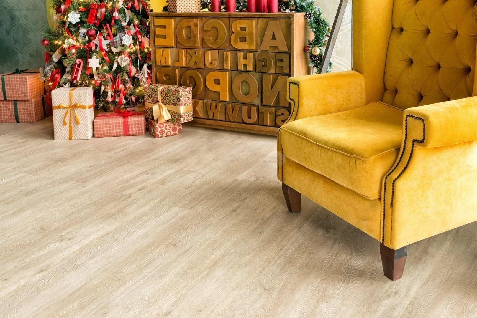 Кварцвиниловый SPC ламинат Alpine Floor Grand Sequoia Light Сонома ECO 11-301 1220×183×3,5 фото в интерьере