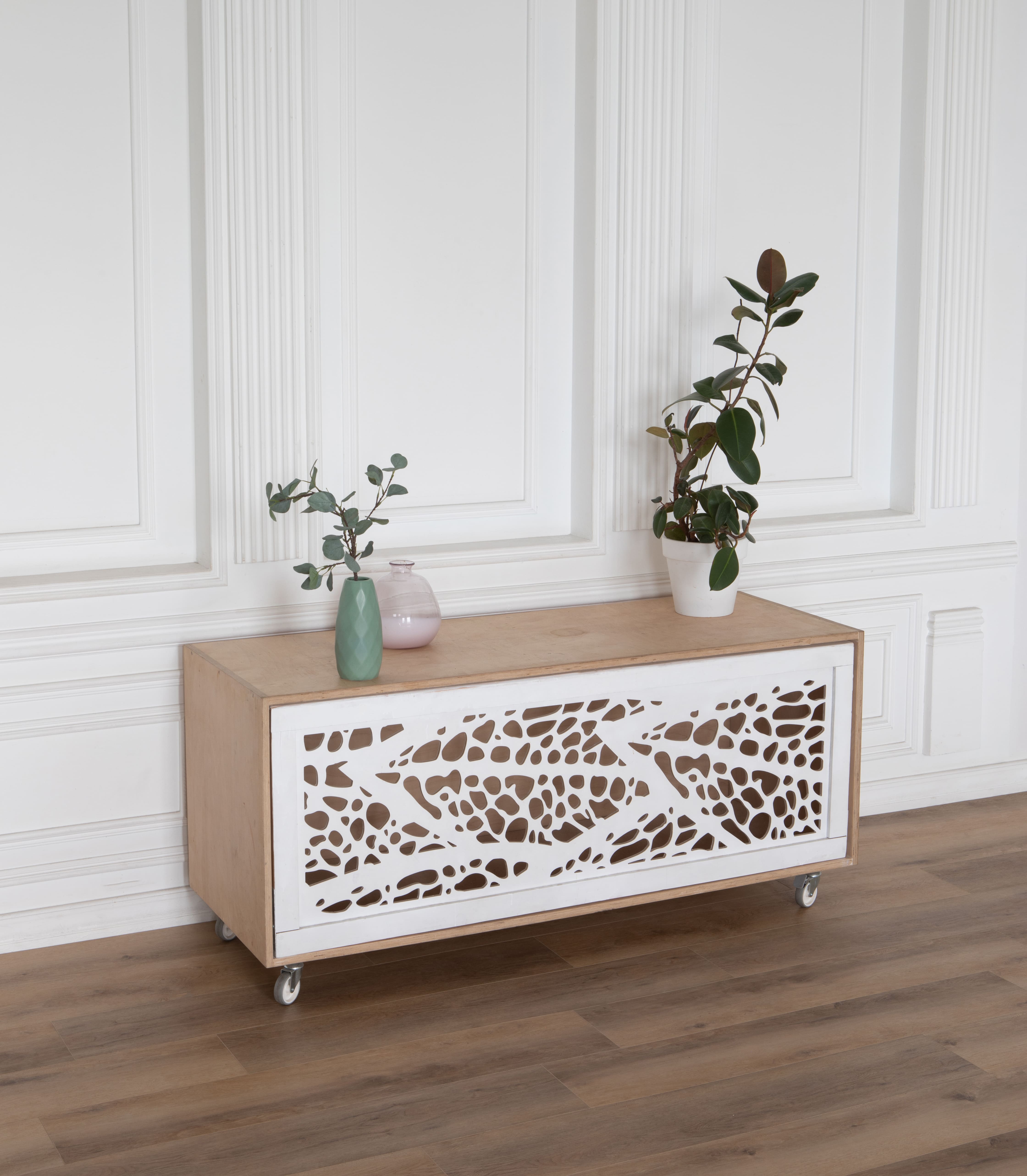 Кварцвиниловый SPC ламинат Vinilam Cork Дуб Антверпен 10130V 1220×227×7 фото в интерьере