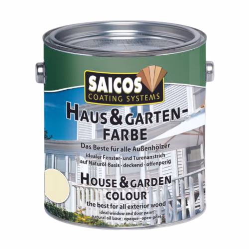 Краска укрывная для дерева Saicos Haus & Garten-Farbe цвет 2100 Слоновая кость 0,125 л