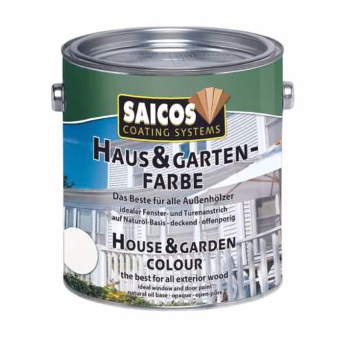 Краска укрывная для дерева Saicos Haus & Garten-Farbe цвет 2001 Белый 0,125 л