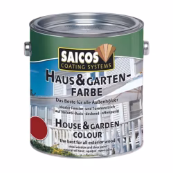 Краска укрывная для дерева Saicos Haus & Garten-Farbe цвет 2301 Шведский красный 0,125 л