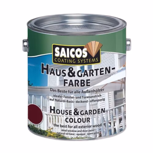 Краска укрывная для дерева Saicos Haus & Garten-Farbe цвет 2310 Бордо 0,125 л