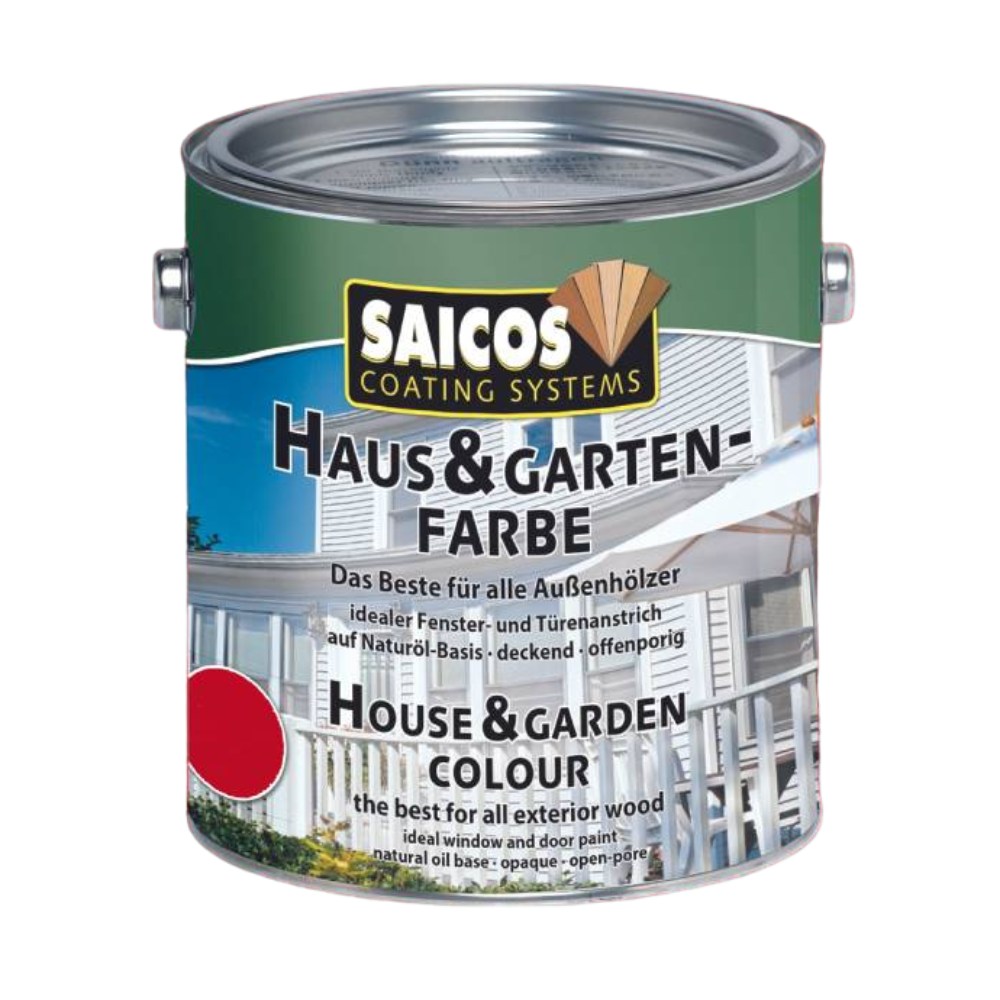 Краска укрывная для дерева Saicos Haus & Garten-Farbe цвет 2320 Восточный красный 0,125 л