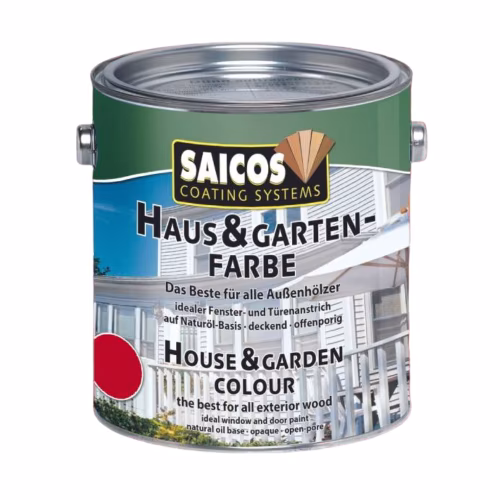 Краска укрывная для дерева Saicos Haus & Garten-Farbe цвет 2320 Восточный красный 0,125 л