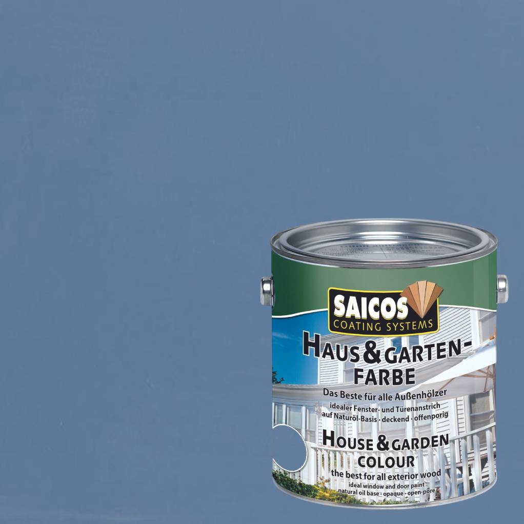 Краска укрывная для дерева Saicos Haus & Garten-Farbe цвет 2500 Сизый 0,125 л