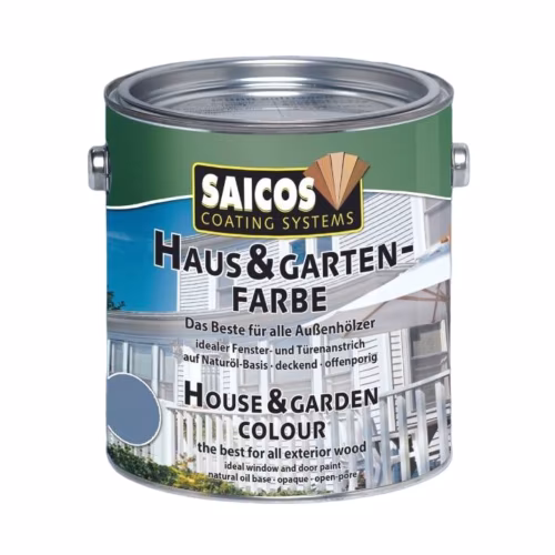 Краска укрывная для дерева Saicos Haus & Garten-Farbe цвет 2500 Сизый 0,125 л