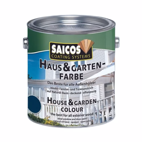 Краска укрывная для дерева Saicos Haus & Garten-Farbe цвет 2510 Королевский синий 0,125 л