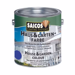 Краска укрывная для дерева Saicos Haus & Garten-Farbe цвет 2520 Лазурный синий 0,125 л