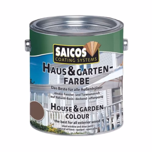 Краска укрывная для дерева Saicos Haus & Garten-Farbe цвет 2801 Орех 0,125 л
