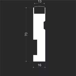 Плинтус МДФ под покраску Evrowood PN 022 Led с подсветкой 2000×70×16
