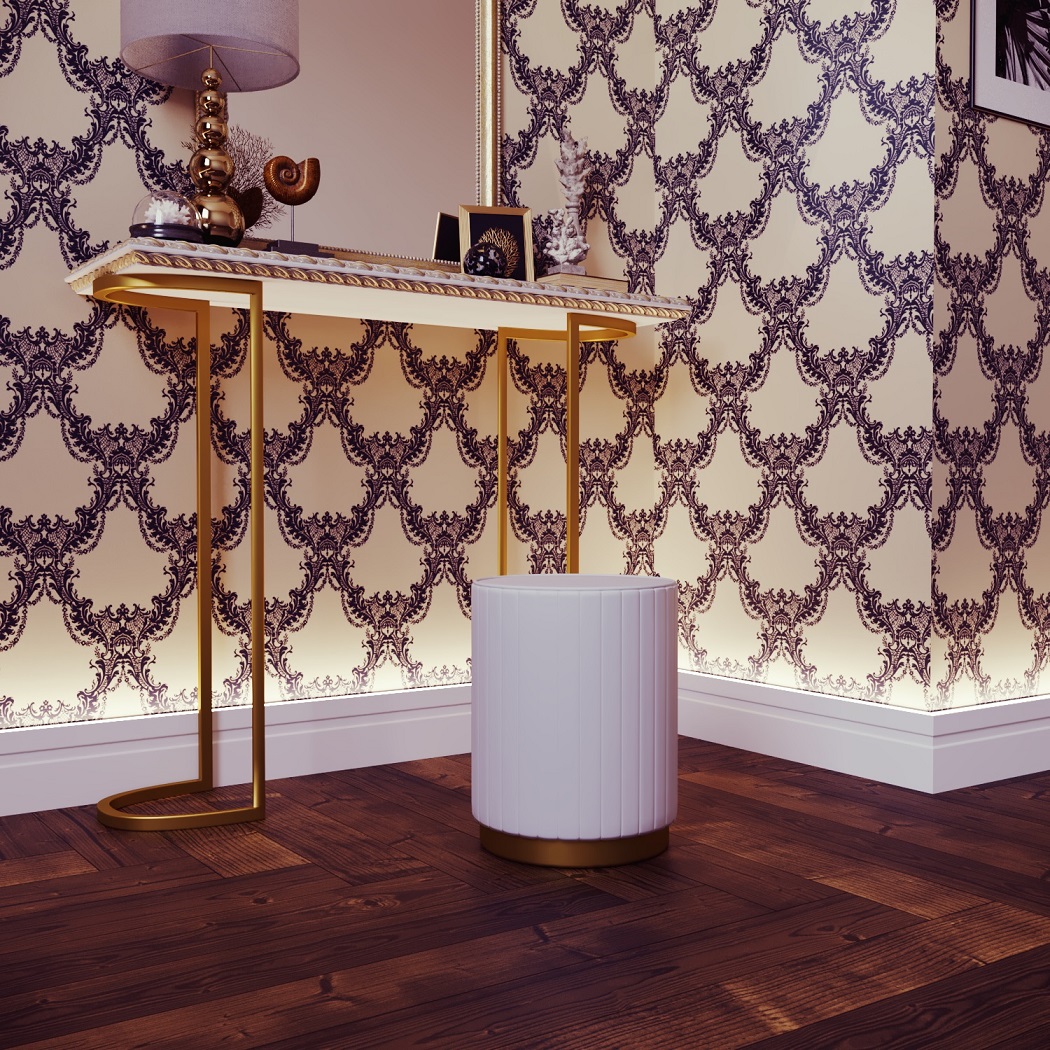 Плинтус МДФ под покраску Evrowood PN 022 Led с подсветкой 2000×70×16 фото в интерьере