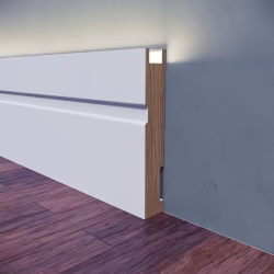 Плинтус МДФ под покраску Evrowood PN 102 Led с подсветкой 2000×100×16