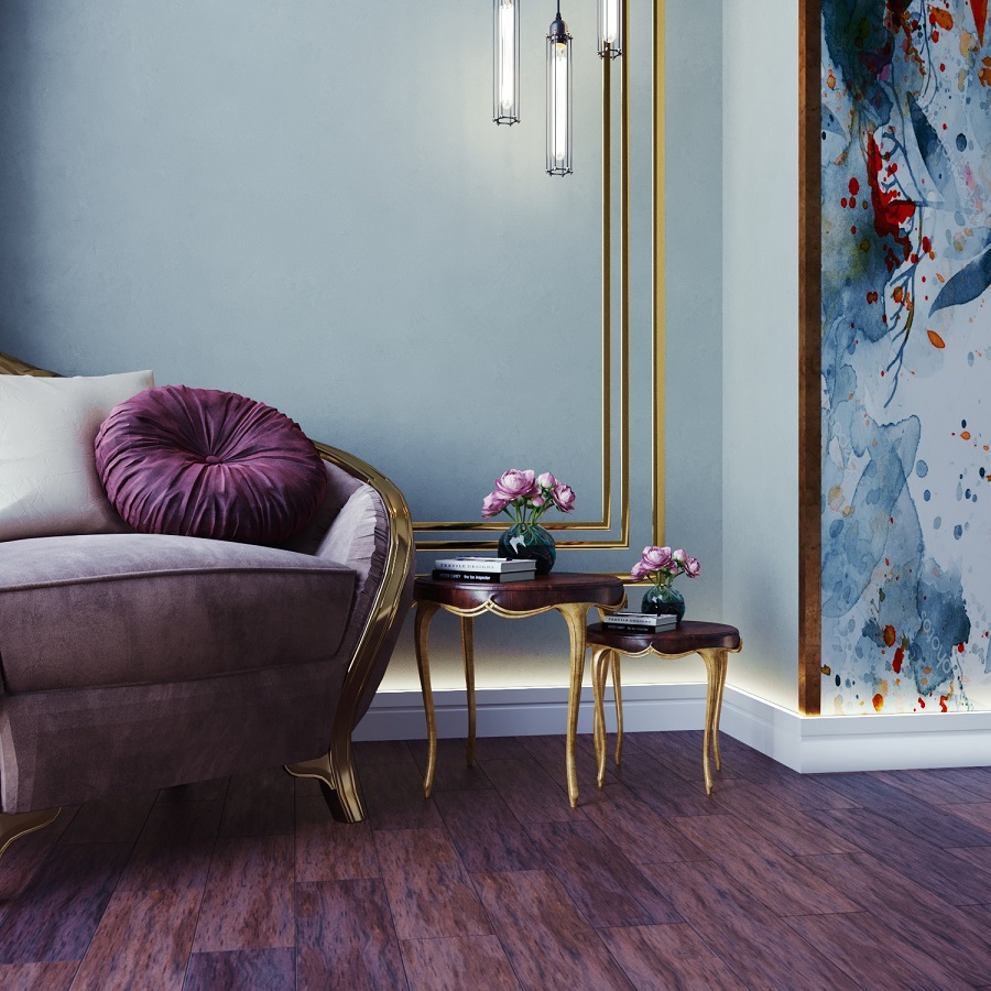 Плинтус МДФ под покраску Evrowood PN 102 Led с подсветкой 2000×100×16 фото в интерьере