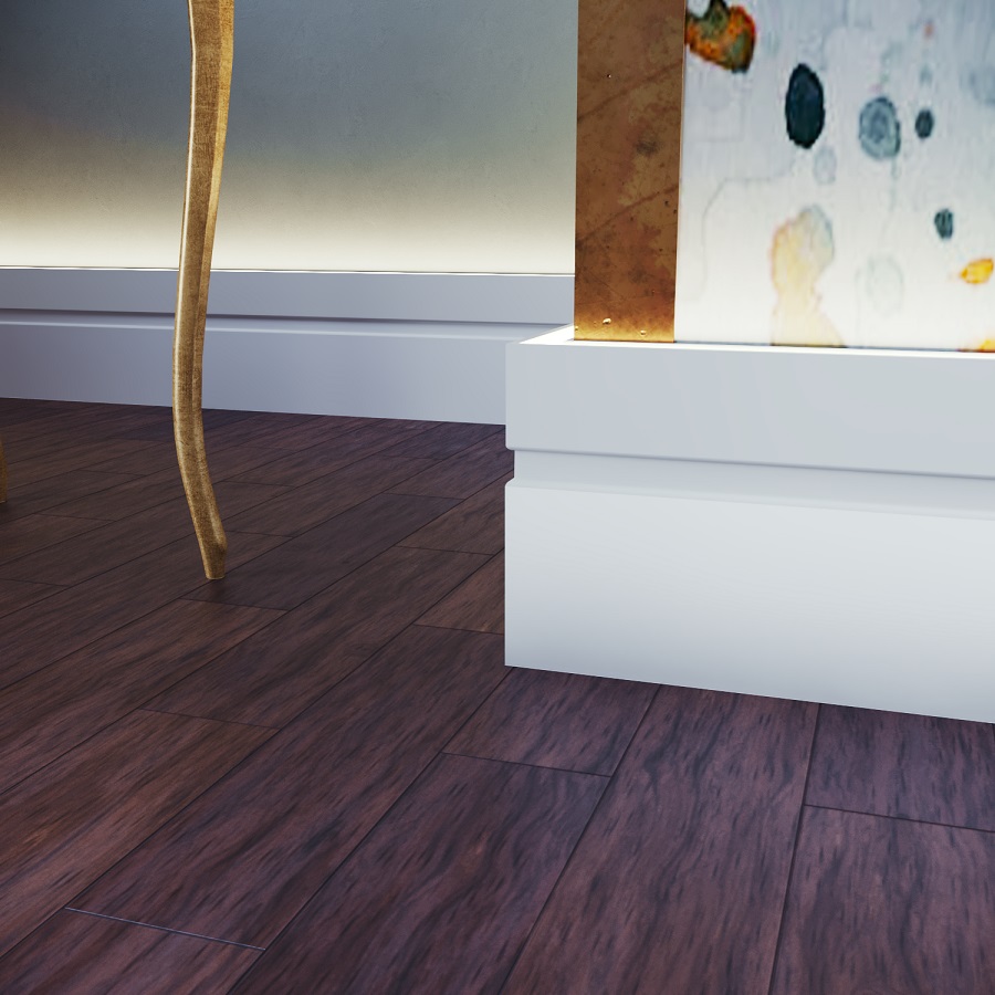 Плинтус МДФ под покраску Evrowood PN 102 Led с подсветкой 2000×100×16 фото в интерьере