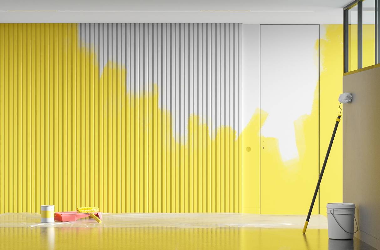 Покраска стеновых панелей шириной от 141 мм в полуматовом блеске 20%