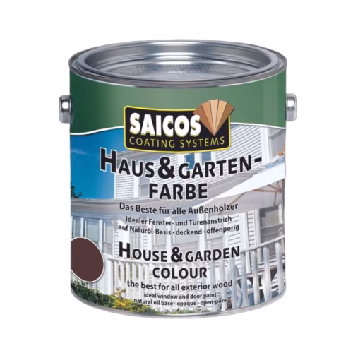 Краска укрывная для дерева Saicos Haus & Garten-Farbe цвет 2810 Темно-коричневый 0,125 л