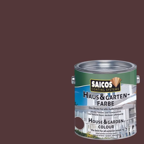 Краска укрывная для дерева Saicos Haus & Garten-Farbe цвет 2810 Темно-коричневый 0,125 л