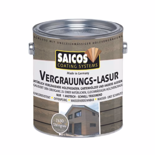 Лазурь для дерева Saicos Vergrauungs-Lasur цвет 7630 Гранитно-серый 0,125 л