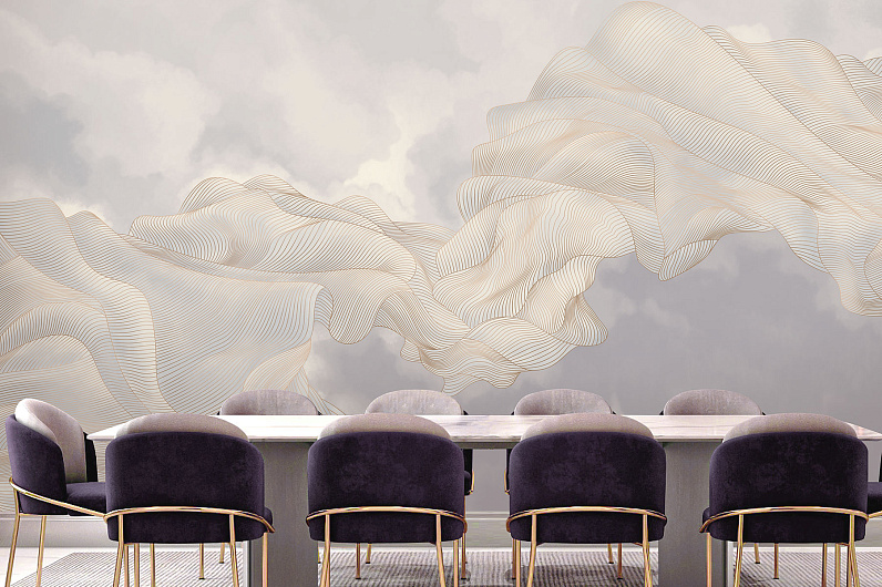 Панно Affresco Line Art AF2122-COL2 2,8×5,58 фото в интерьере