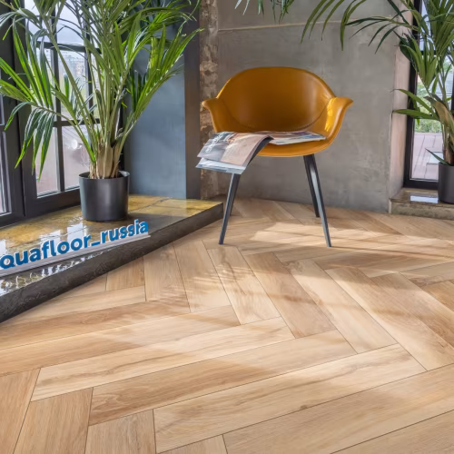 Кварцвиниловый SPC ламинат Aquafloor Space Parquet Light AF4514PQL венгерская елка 610×122×4,5