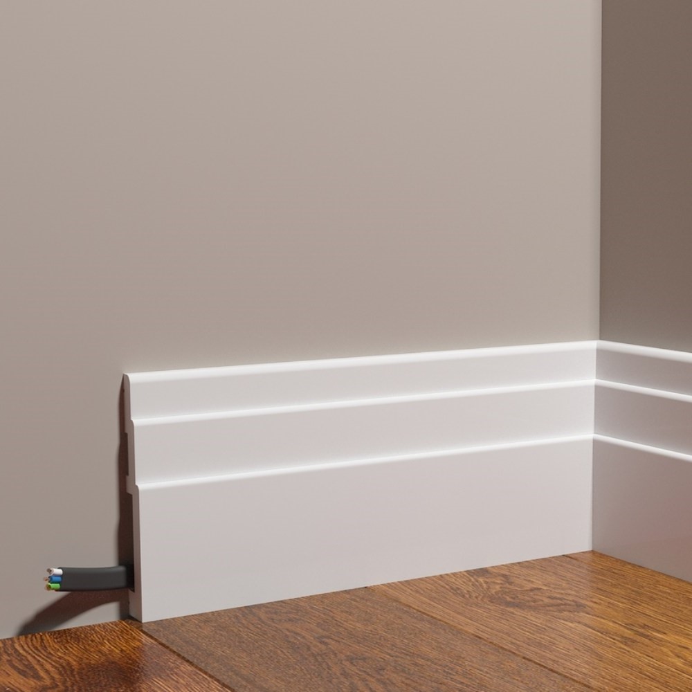 Плинтус под покраску Decor-Dizayn Грани DD705 2000×120×18 фото в интерьере