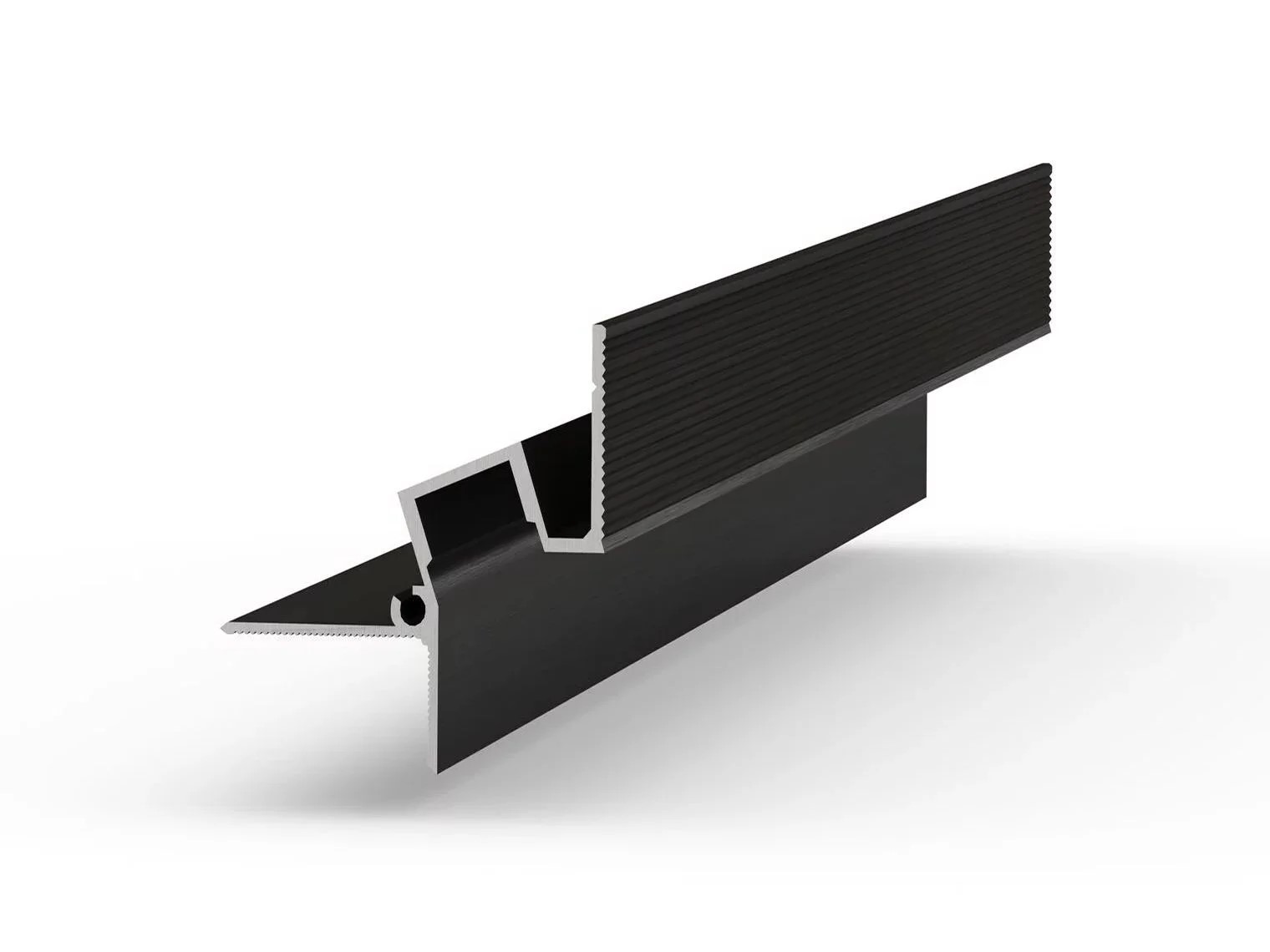 Профиль алюминиевый теневой с подсветкой Laconistiq Gips Черный RAL 9005 51-21-300 матовый 3000×43,8×44,1