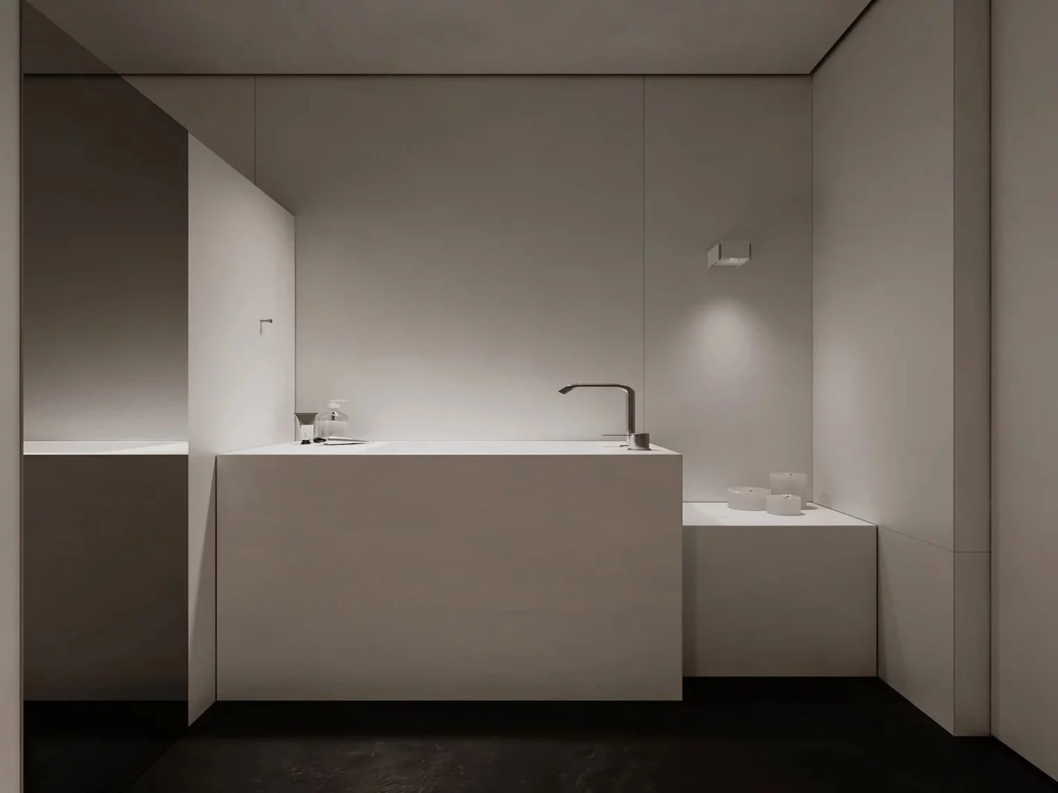 Профиль алюминиевый теневой с подсветкой Laconistiq Gips Черный RAL 9005 51-21-300 матовый 3000×43,8×44,1 фото в интерьере