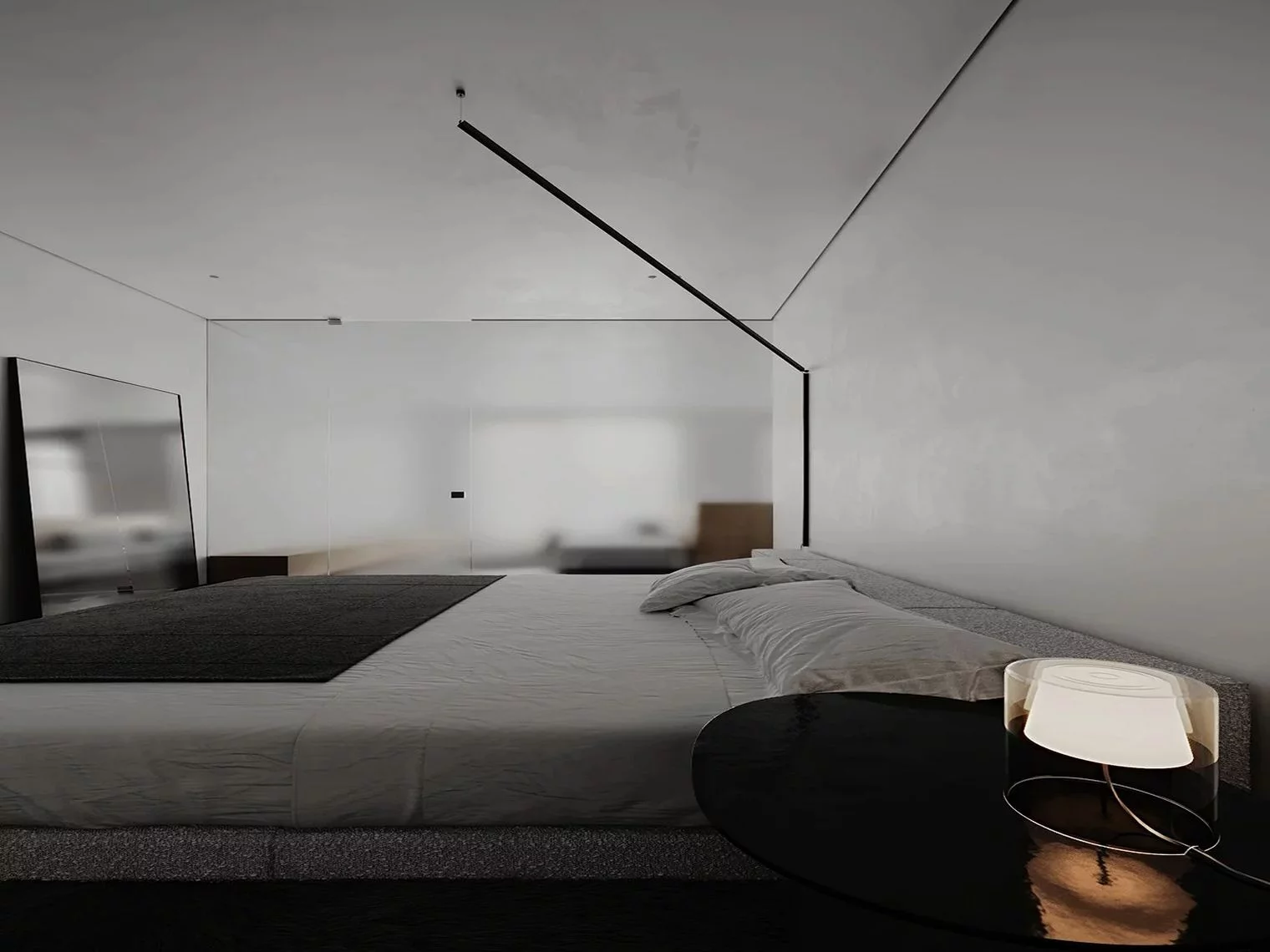 Профиль алюминиевый теневой с подсветкой Laconistiq Gips Черный RAL 9005 51-21-300 матовый 3000×43,8×44,1 фото в интерьере