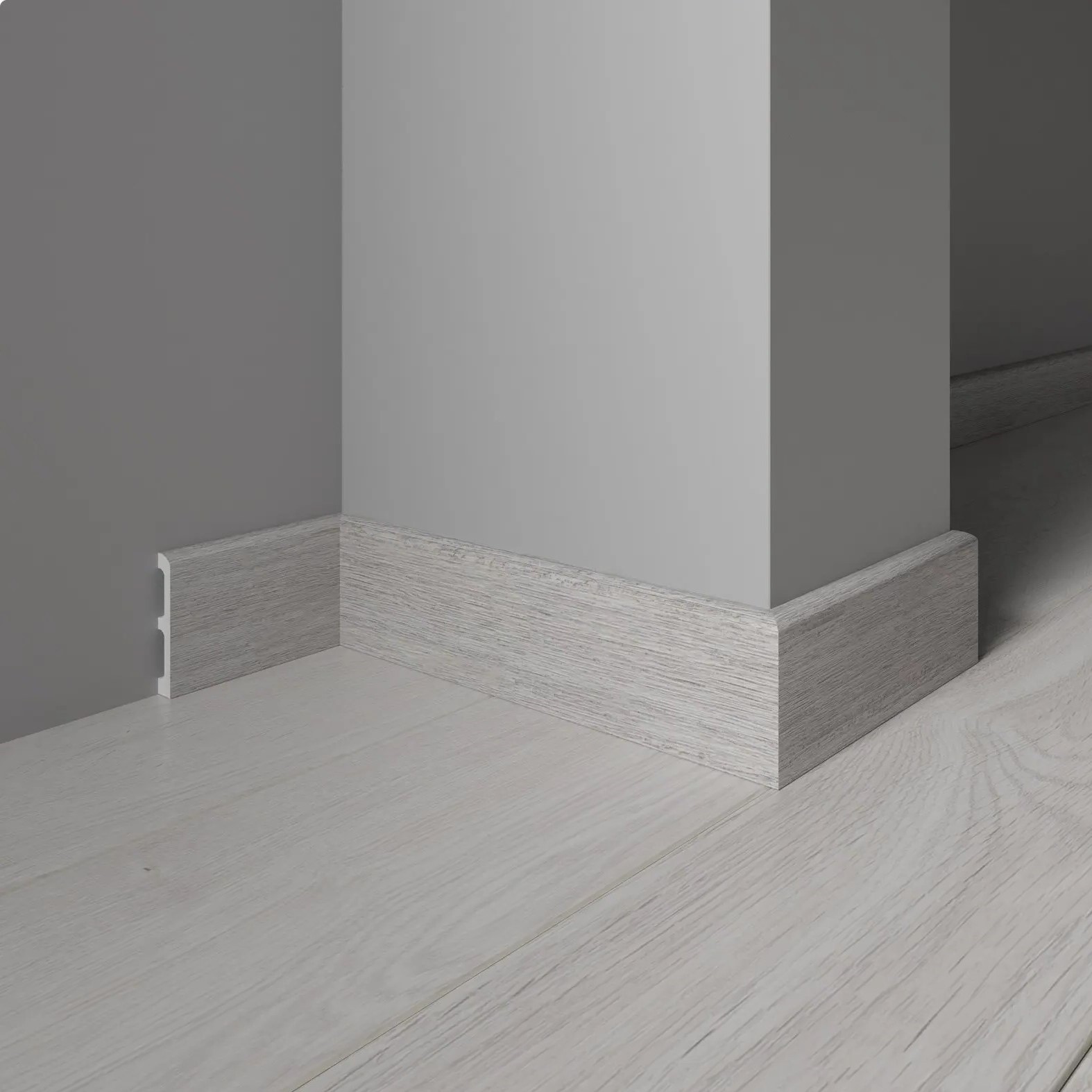 Плинтус  Decor-Dizayn 706-89SH 2400×80×13 фото в интерьере