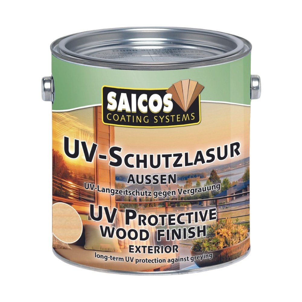 Лазурь бесцветная для дерева Saicos UV-Schutzlasur Aussen 1101 2,5 л