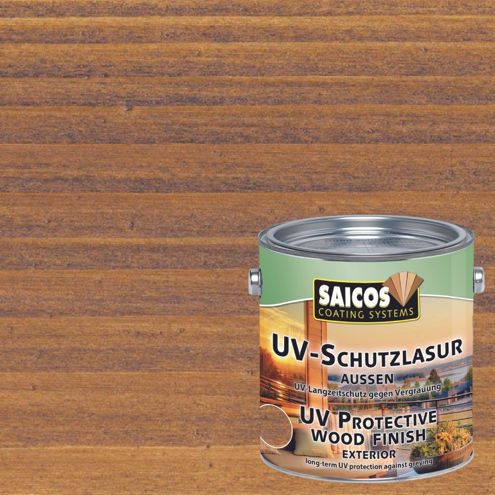 Лазурь для дерева Saicos UV-Schutzlasur Aussen цвет 1181 Орех 0,125 л