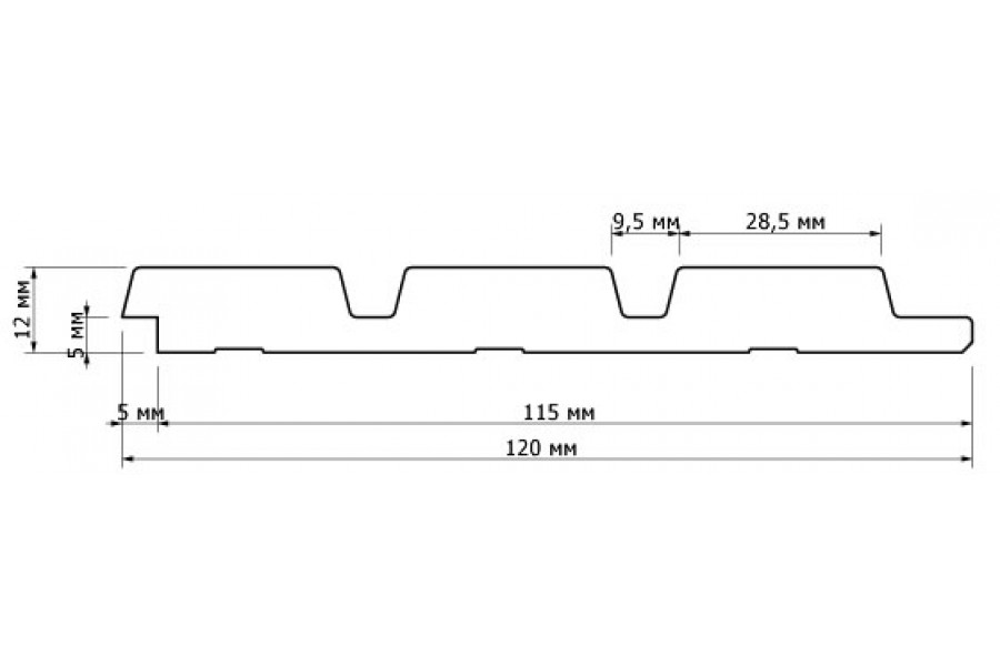 Стеновая панель из полистирола Hiwood LV124 BR416 2700×120×12