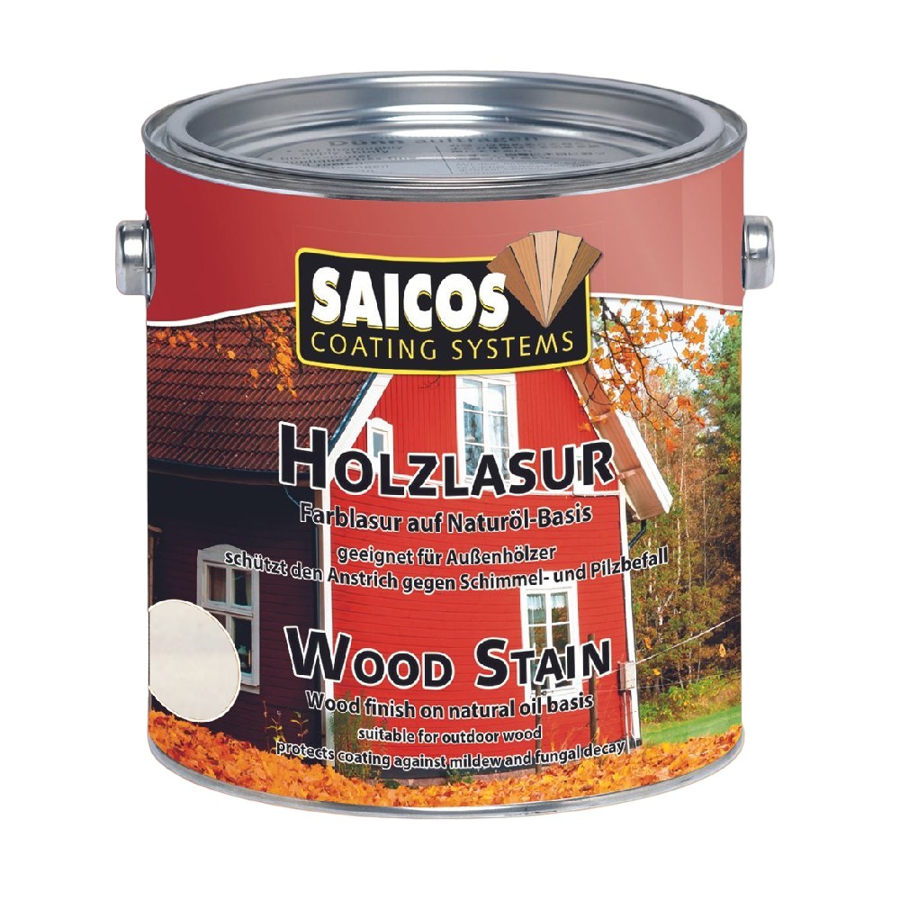 Лазурь для дерева Saicos Holzlasur цвет 0009 Белый 0,125 л