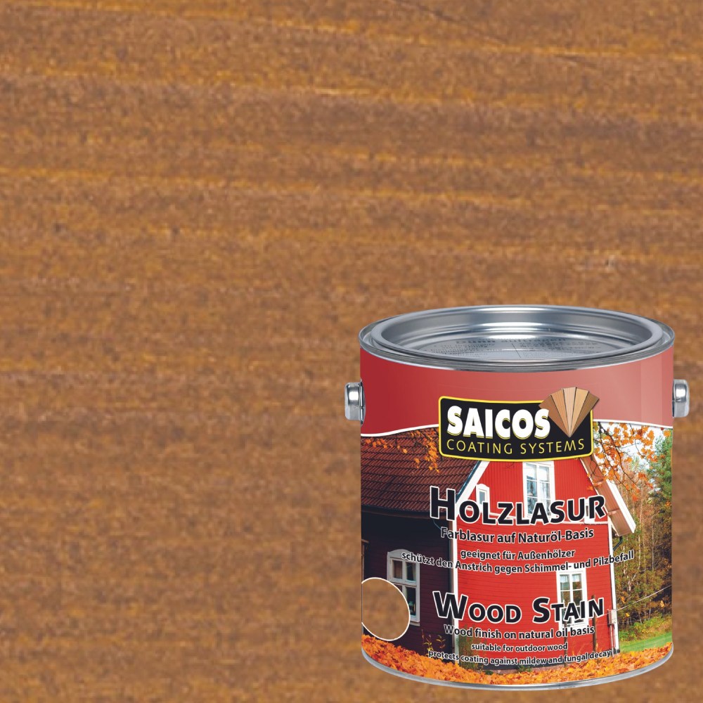 Лазурь для дерева Saicos Holzlasur цвет 0082 Тик 0,125 л Лазурь для дерева Saicos Holzlasur цвет 0082 Тик 0,125 л