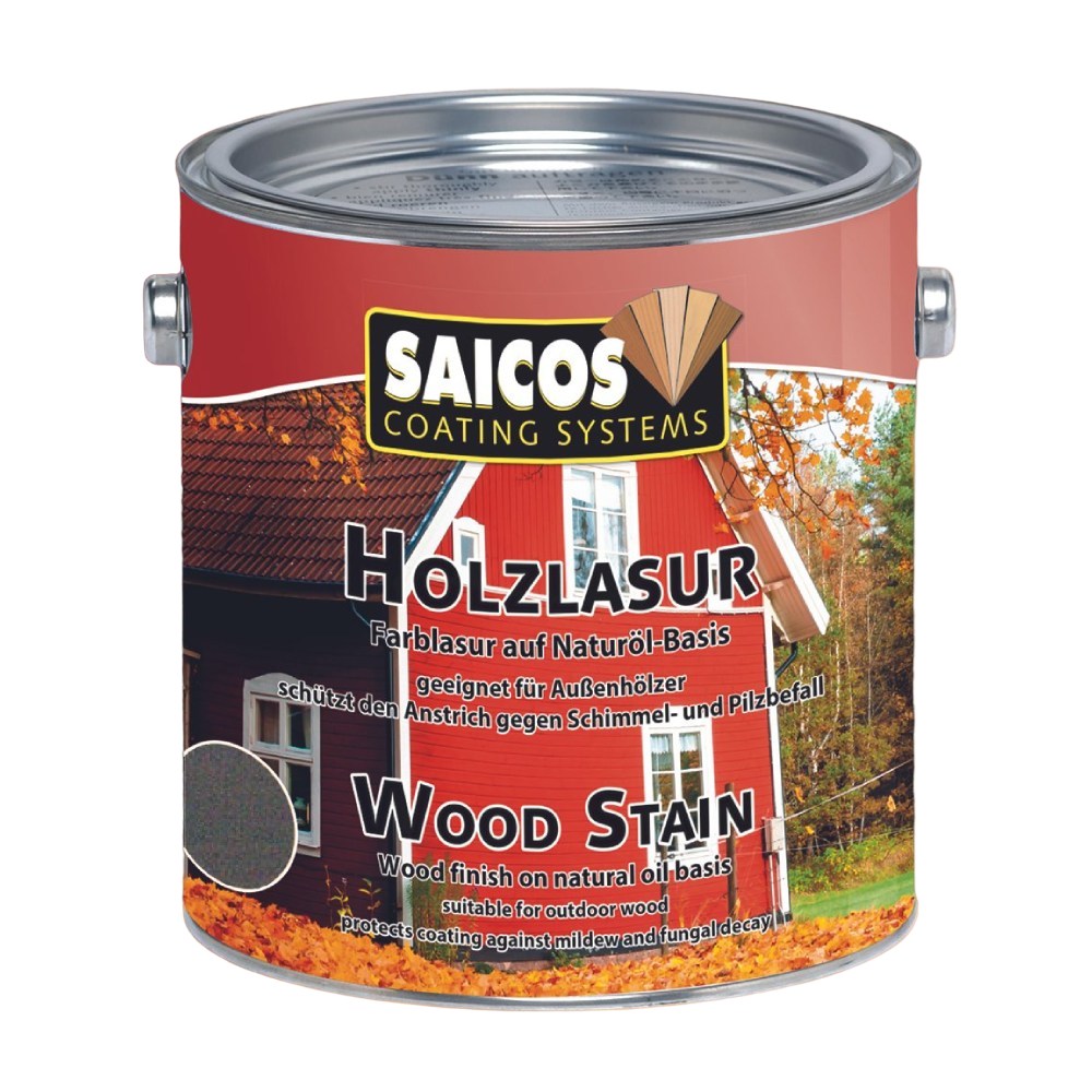 Лазурь для дерева Saicos Holzlasur цвет 0092 Антрацит 0,125 л