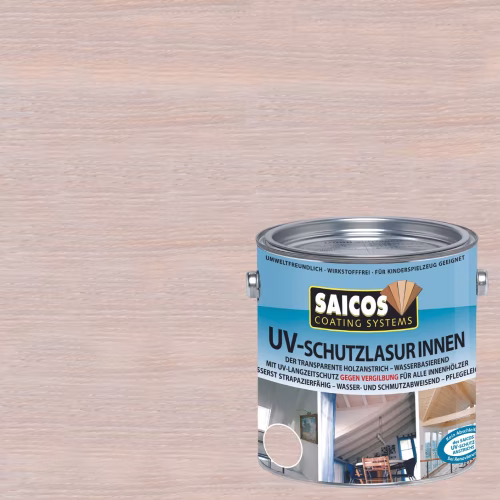 Лазурь для дерева Saicos UV-Schutzlasur Innen цвет 7704 Белый 0,125 л