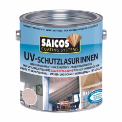 Лазурь для дерева Saicos UV-Schutzlasur Innen цвет 7704 Белый 0,125 л